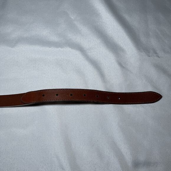 Women's Fossil Belt Cream Blue Stripe w/ Brown Leather Accent Size S EUC - Picture 5 of 10